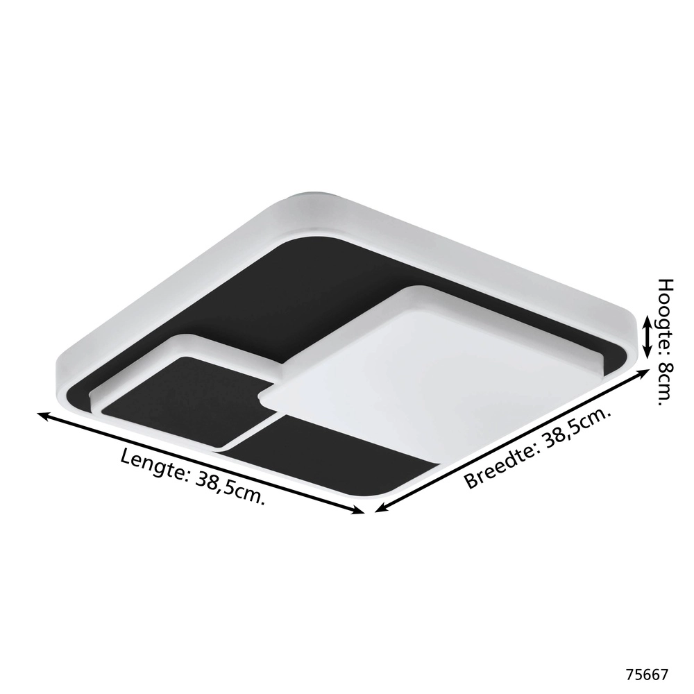 Lampe de plafond moderne Lepreso Carré noir Eglo 9002759756673