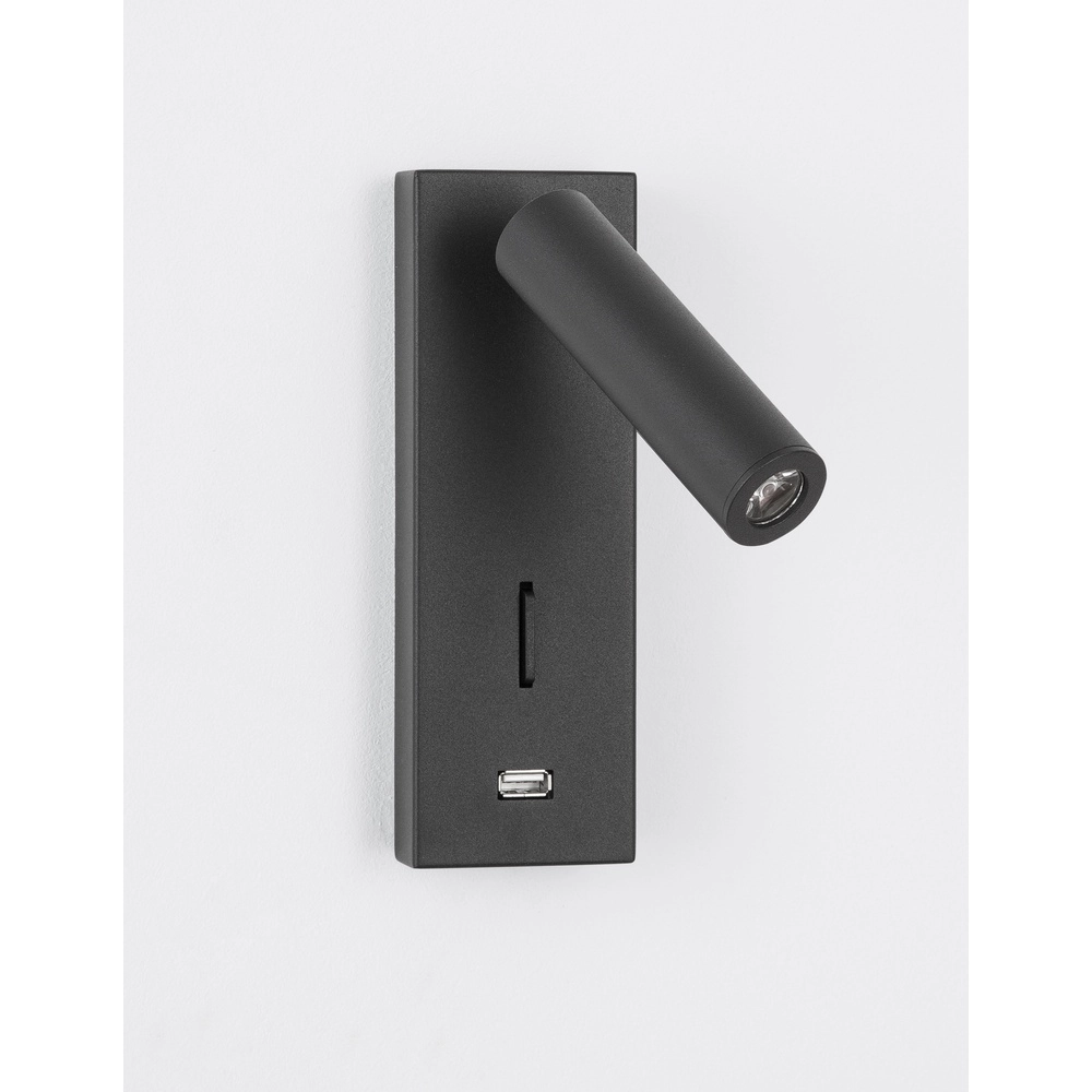 Lampe de chevet Fuse Noir avec USB Lyora 5212017423719