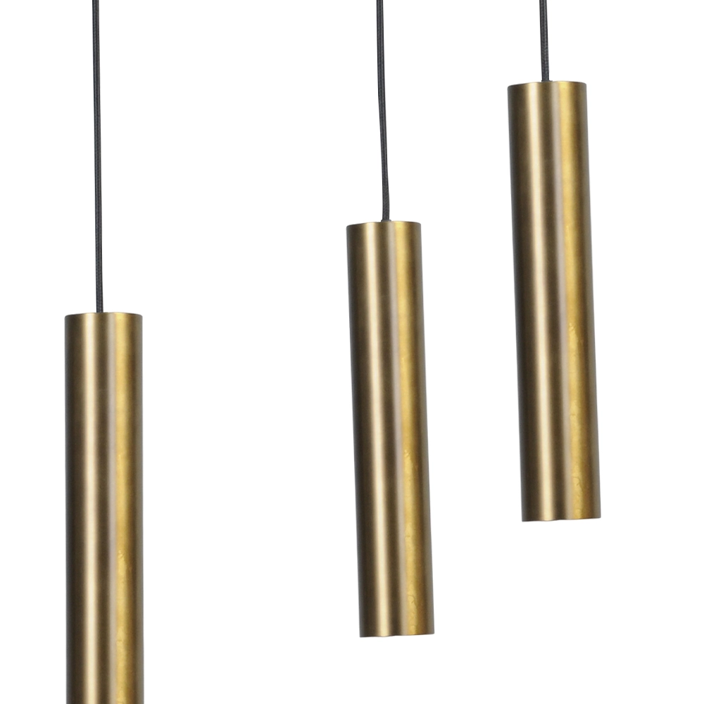 Lampe suspendue noire pour salle à manger Run Cylindres à 8 lumières dorés Masterlight 8718121206448