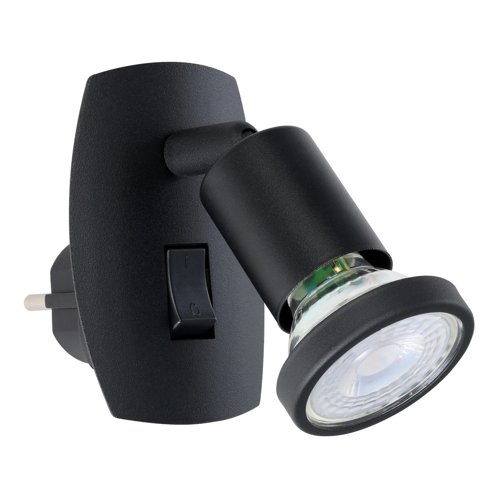 Lampe murale à prise Parrini Interrupteur - Noir Eglo 9002759316440