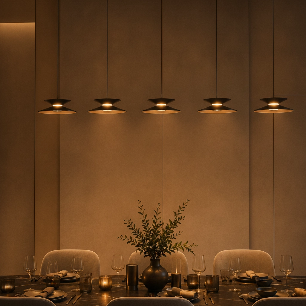 Suspension design Morfi Droit 5 lumières noir