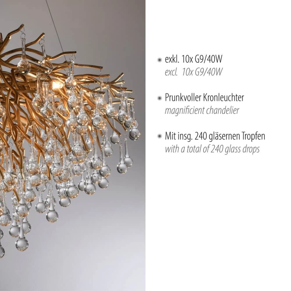 Lustre unique Icicle laiton antique Paul Neuhaus 4012248352120