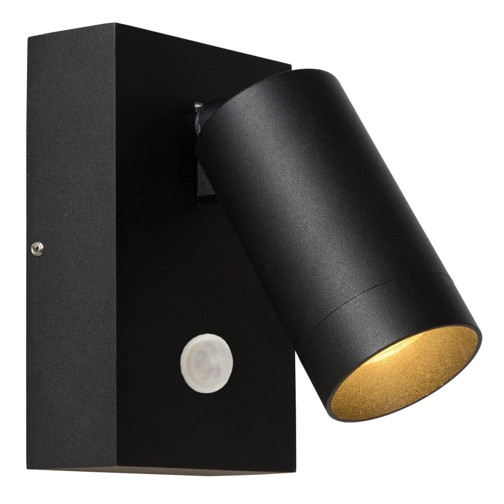 Projecteur mural Taylor IP54 avec capteur noir Lucide 5411212092694