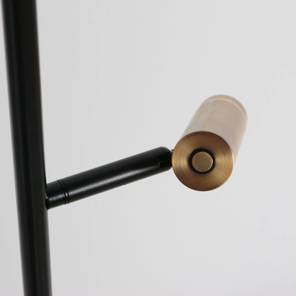 Lampe sur pied à deux lampes Lumo noir avec or Steinhauer 8712746184662