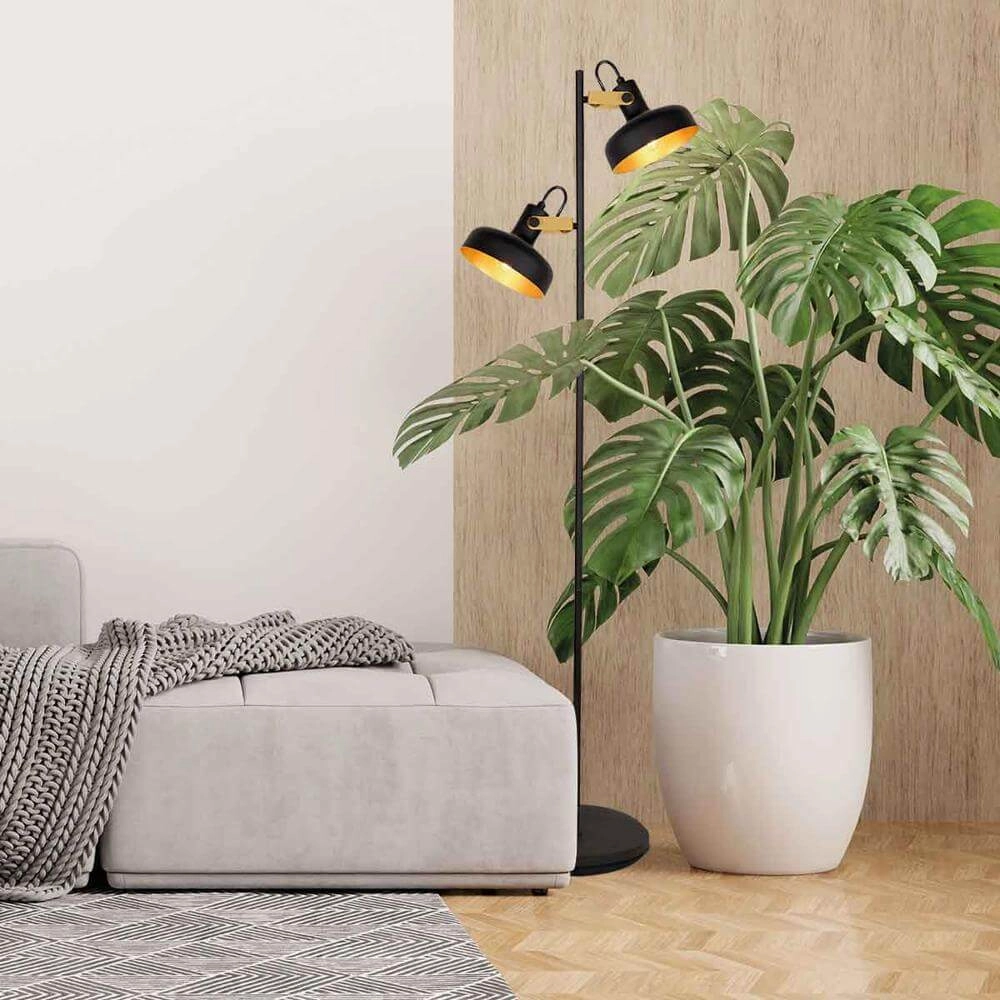 Lampadaire Prato noir avec or Steinhauer 8712746176407