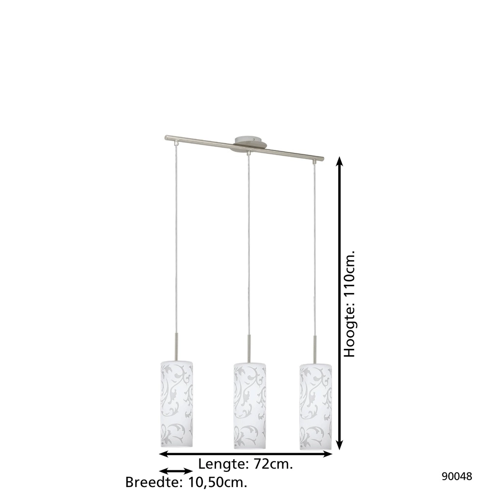 Lampe pendante à 3 lampes Amadora nickel Eglo 9002759900489