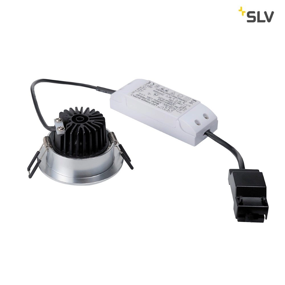 Spot de plafond LED Patta Round 8 cm gris métallisé SLV 4024163151382