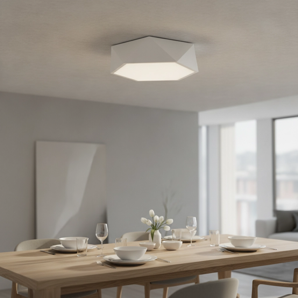Plafonnier design Darius blanc