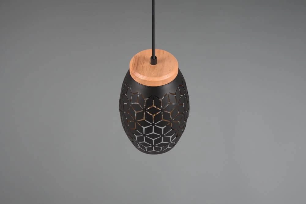 Lampe à suspension en or noir Bidar conception Trio 4017807574883