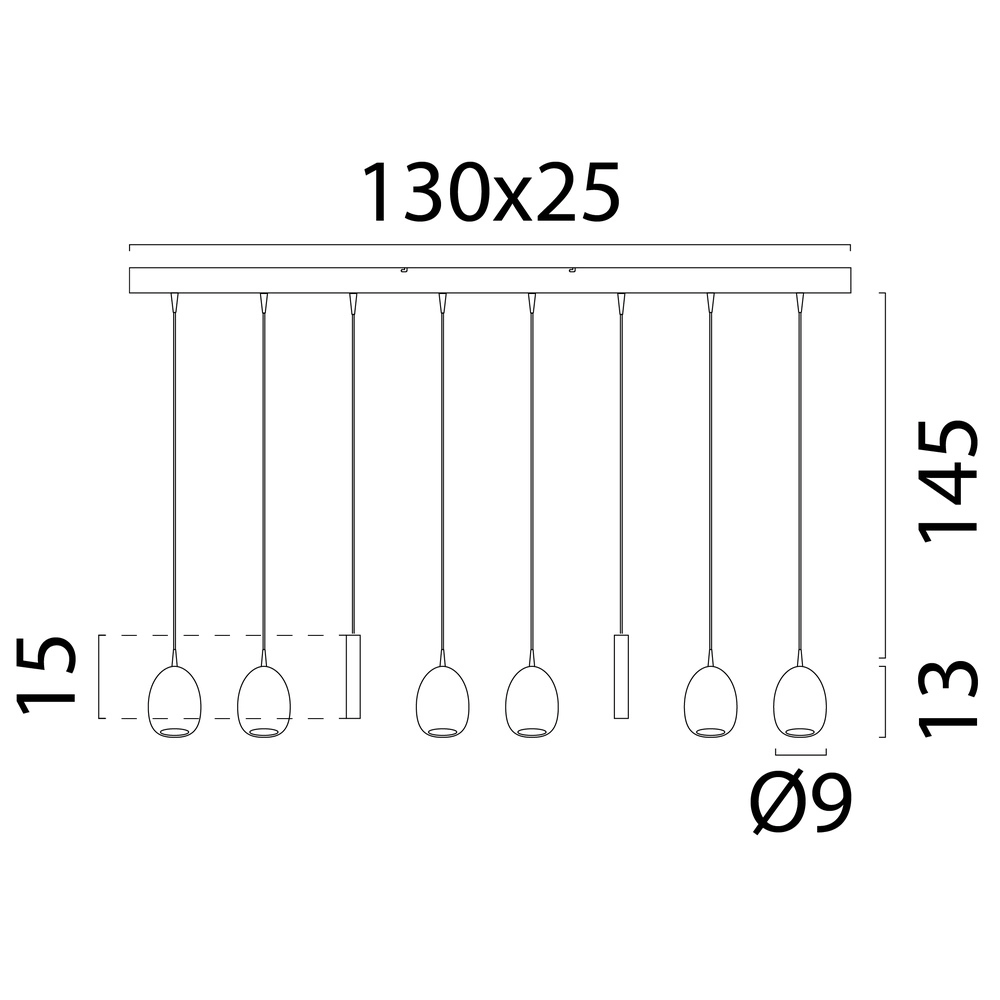 Lampe pendante de conception Alta Cacao 8 clairs Masterlight 8718121438269
