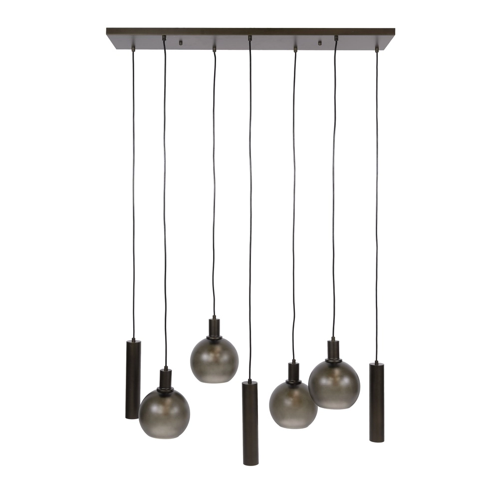 Lampe pendante de table à manger Sfera avec des boules de verre et des pendentifs Lyora 8716803512399