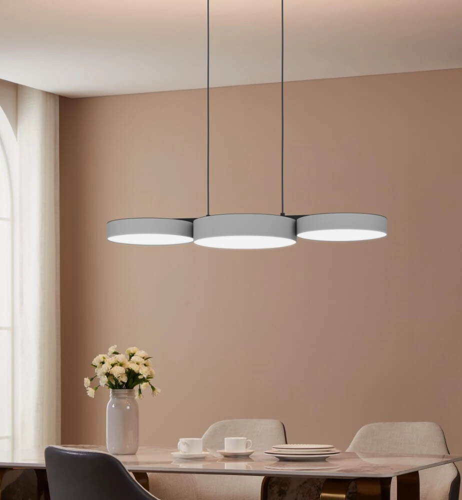 Lampe suspendue LED Barbano-Z 3 lumières - gris Eglo 9008606274215