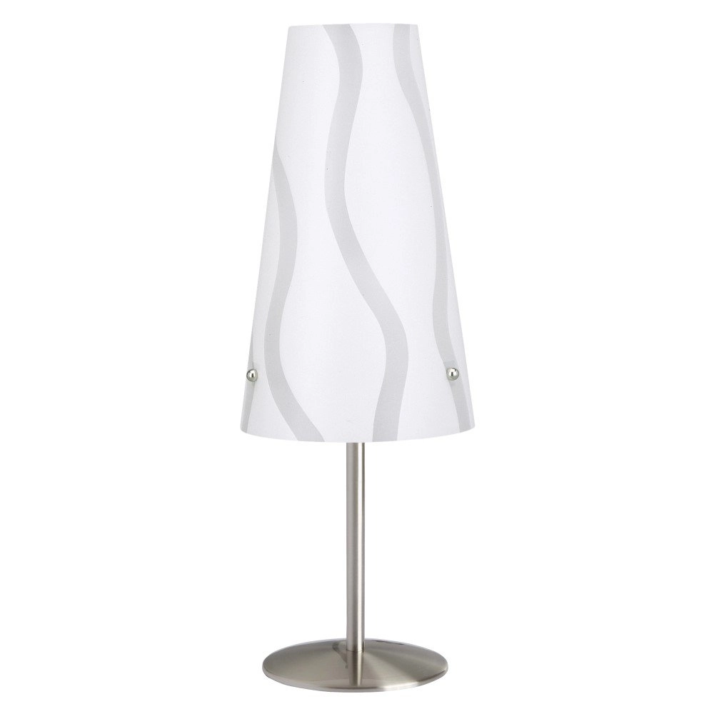 Lampe de table Isi blanc-gris avec acier inoxydable