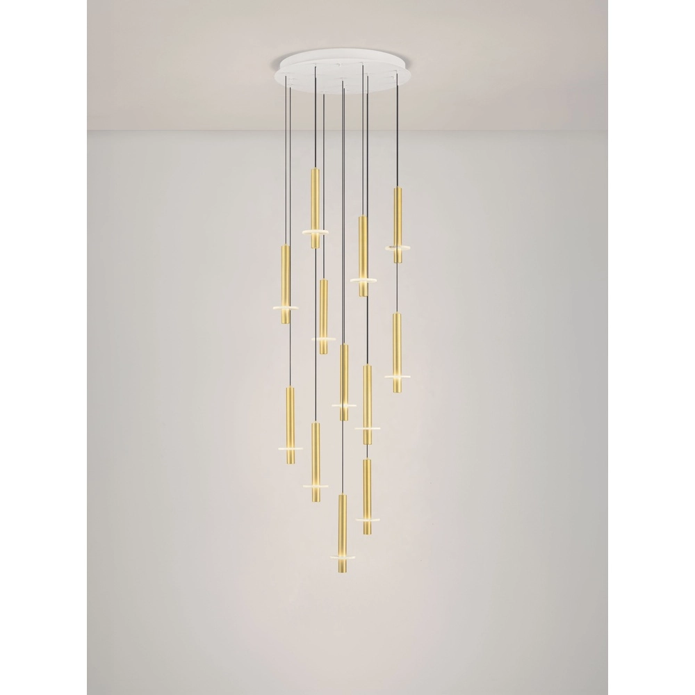 Lampe pendante de conception Noemi or avec blanc Ø 62cm Lyora 5212063503328
