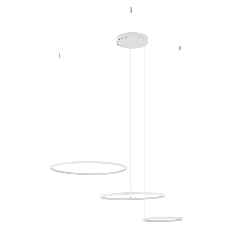 Lampe pendante de conception Circolo Led 3 anneaux blancs
