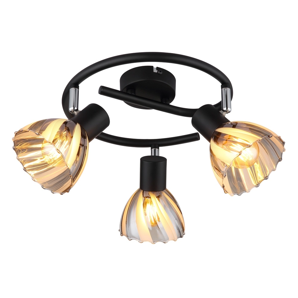 Lampe de plafond à 3 lampes Zachery Noir