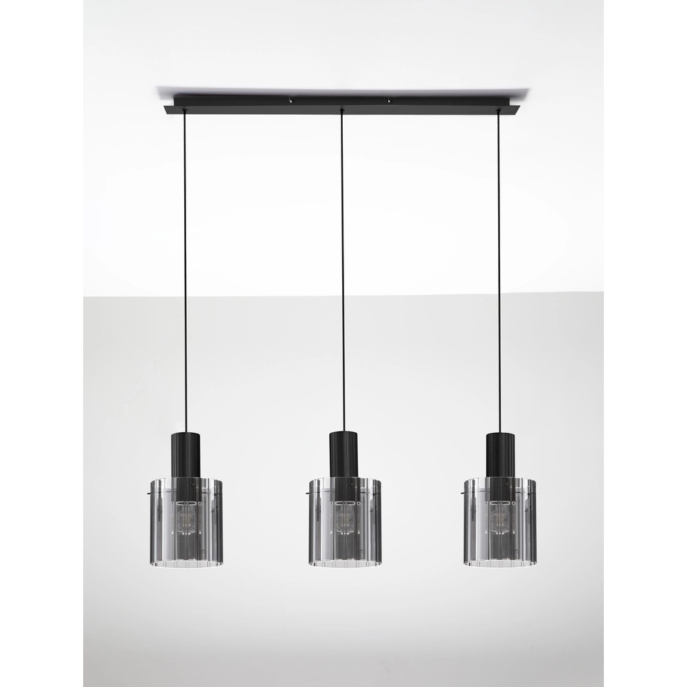 Suspension design Mirbi 3 lumières noir droit Lyora 5212017468444