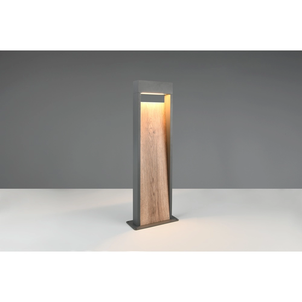 Lampadaire Salmon gris avec bois 60cm Trio 4017807603729