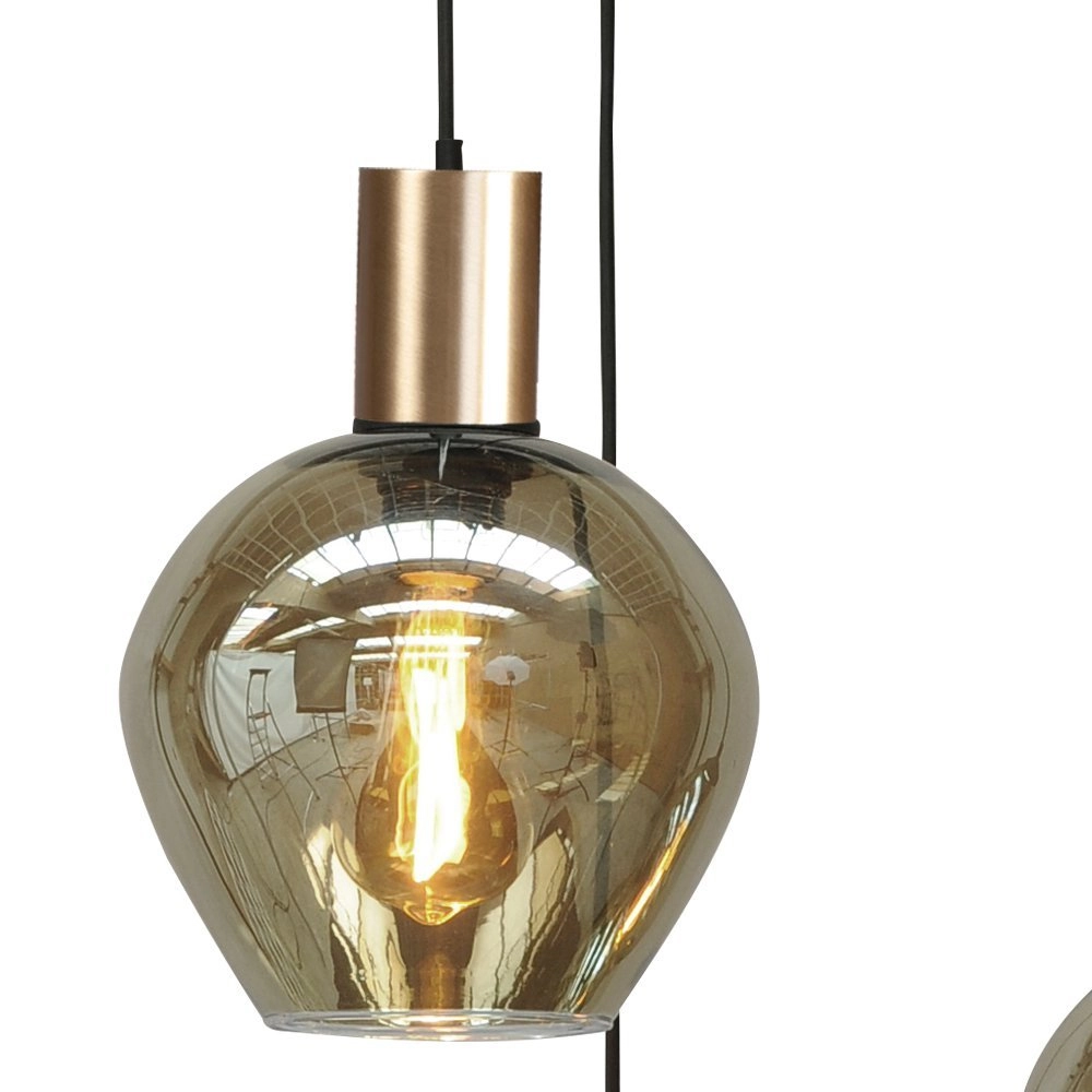 Lampe suspendue noire avec de l'or Bounty Curiosités à 4 lumières Masterlight 8718121248271