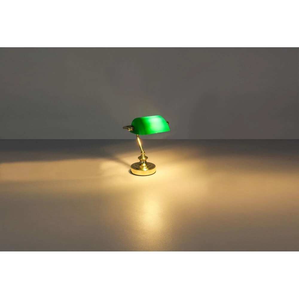 Lampe de bureau classique Antique Or avec verre vert Globo 9007371357451
