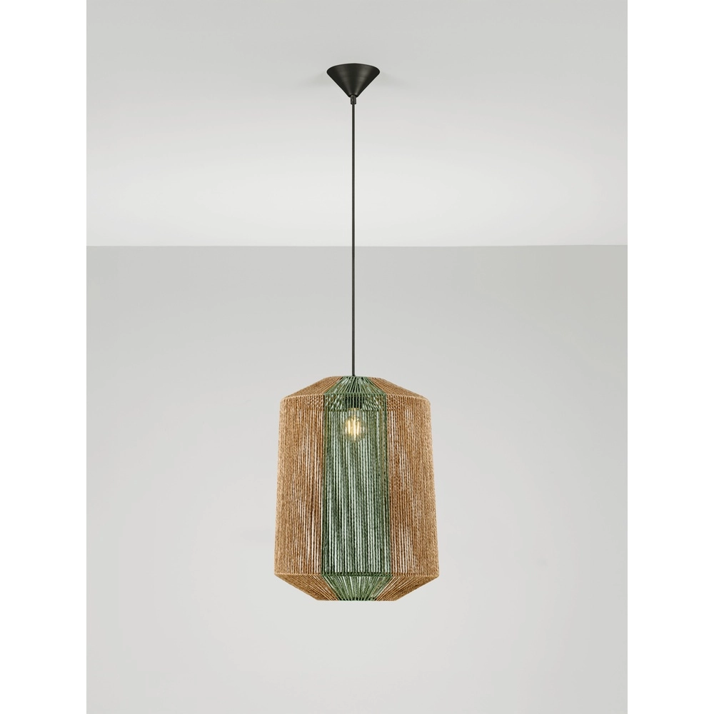 Suspension Dena Ø 38cm marron avec vert Suspension Dena Ø 38cm marron avec vert