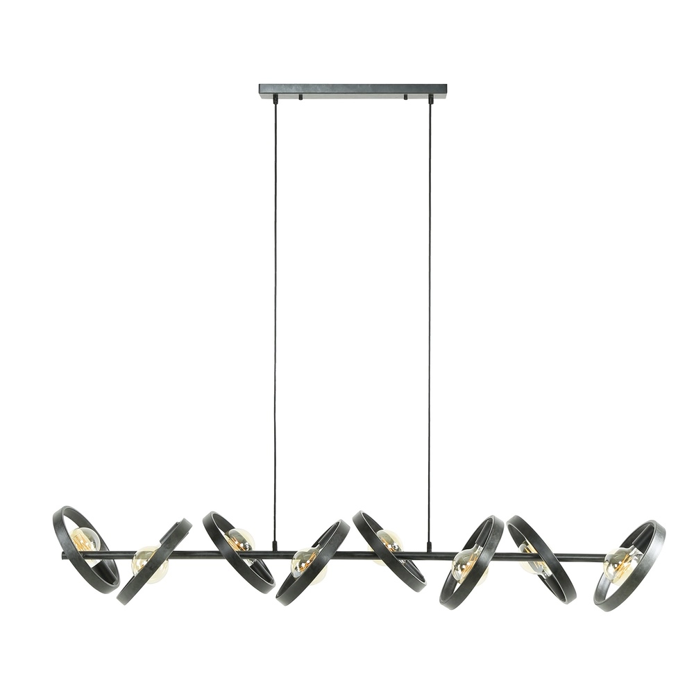 Table à manger à suspension à 8 anneaux Hover Charbon - Ø 26cm Lyora 8716803513389