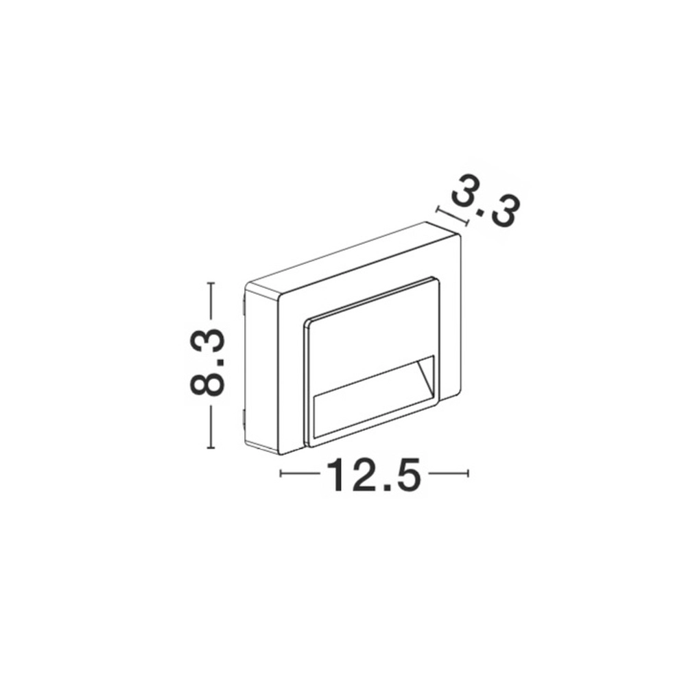 Applique murale Luton rectangle 12,5cm gris Lyora 5212017411136