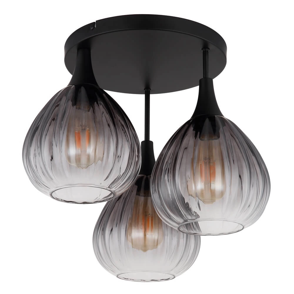 Plafonnier noir Olsen 3 lumières Globo 9007371453801