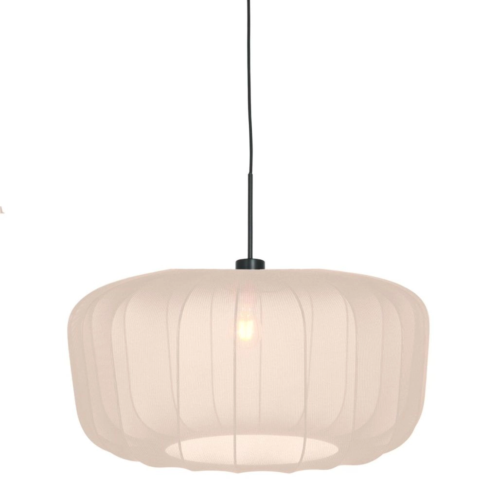 Lampe suspendue Vela Lino avec une teinte crème Ø60cm