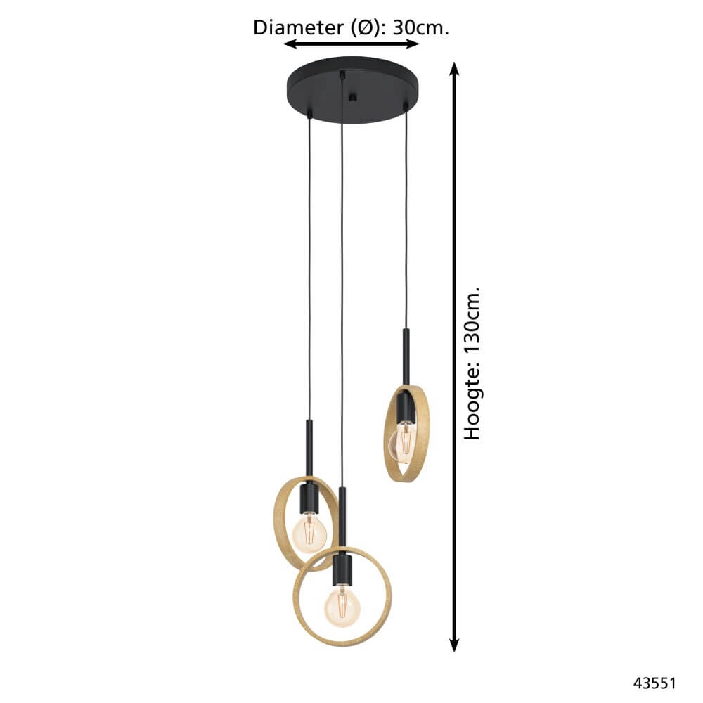 Lampe suspendue Vide Ipsden 3 lumières Eglo 9002759435516
