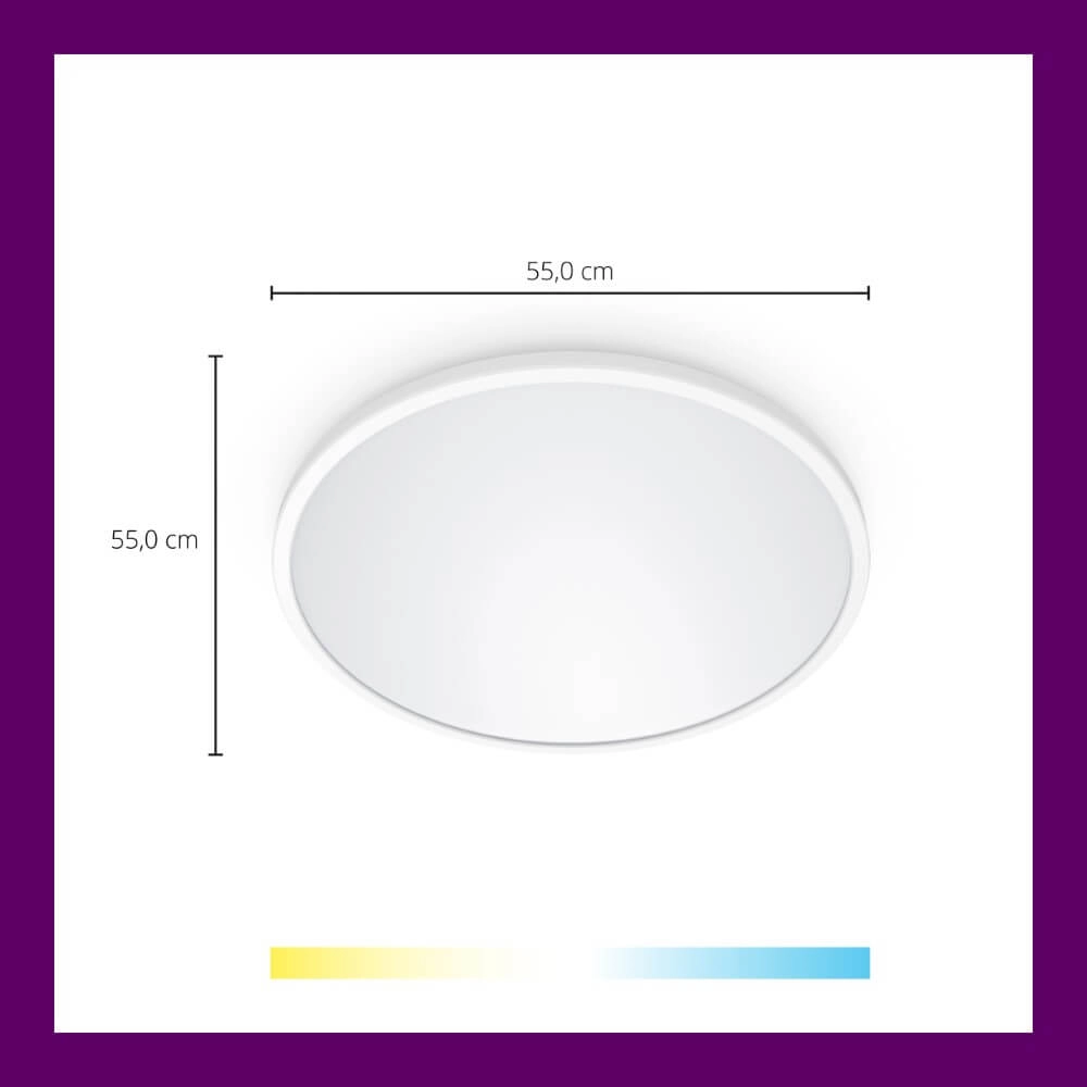 Plafonnier intelligent SuperSlim Ø 55 cm - blanc WiZ 8719514554979