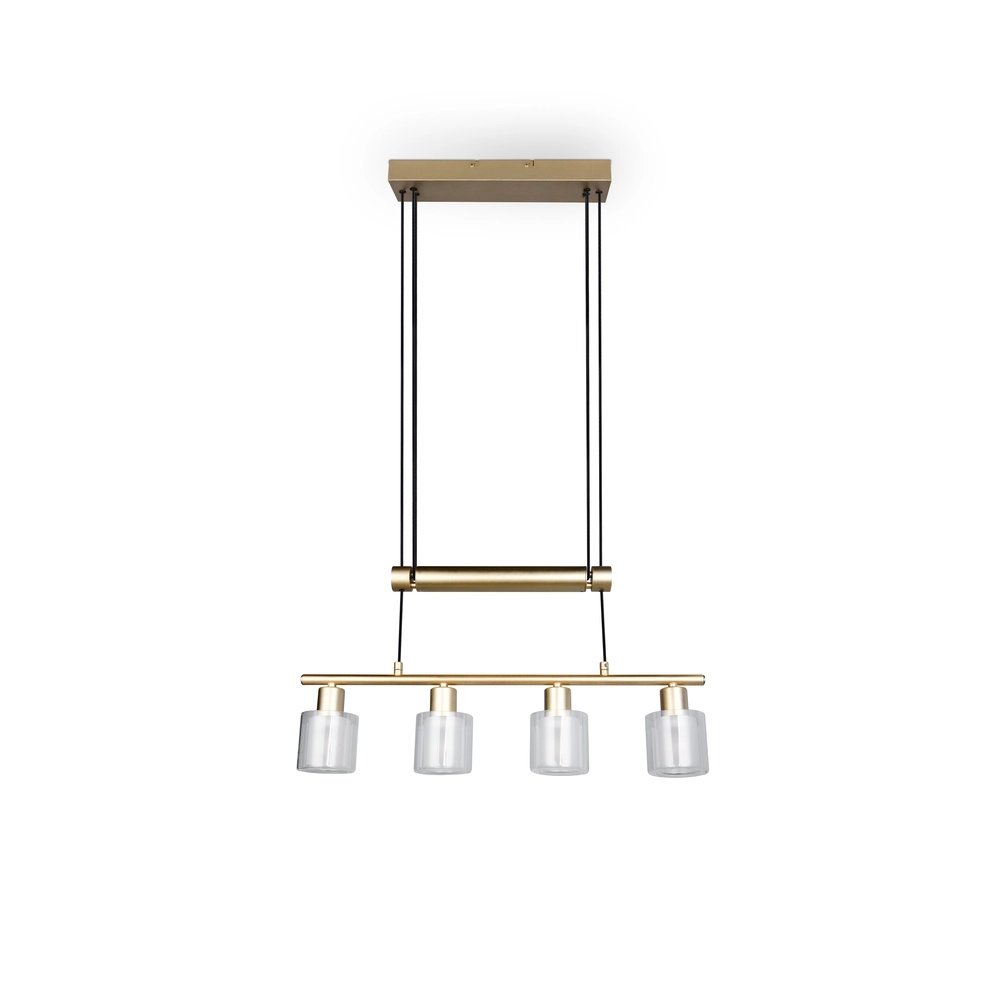 Lampe suspendue Neralo Or 4 lumières Trio 4017807702934