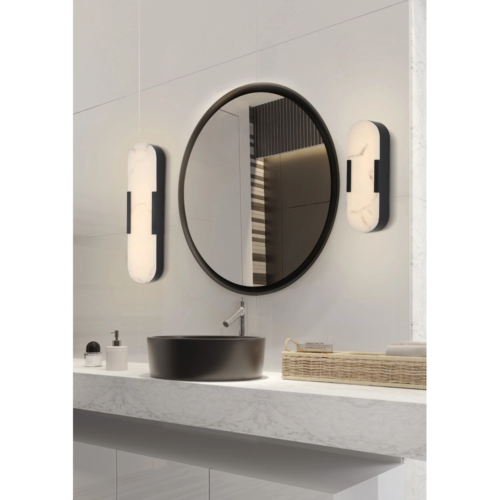 Applique murale Opaline noir 50cm Searchlight 5053423300764