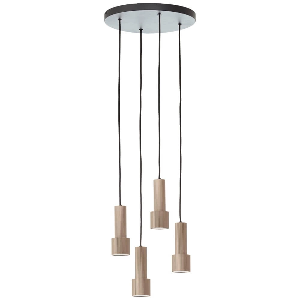 Lampe suspendue ronde Cadiz noir avec du bronze Brilliant 4004353446955