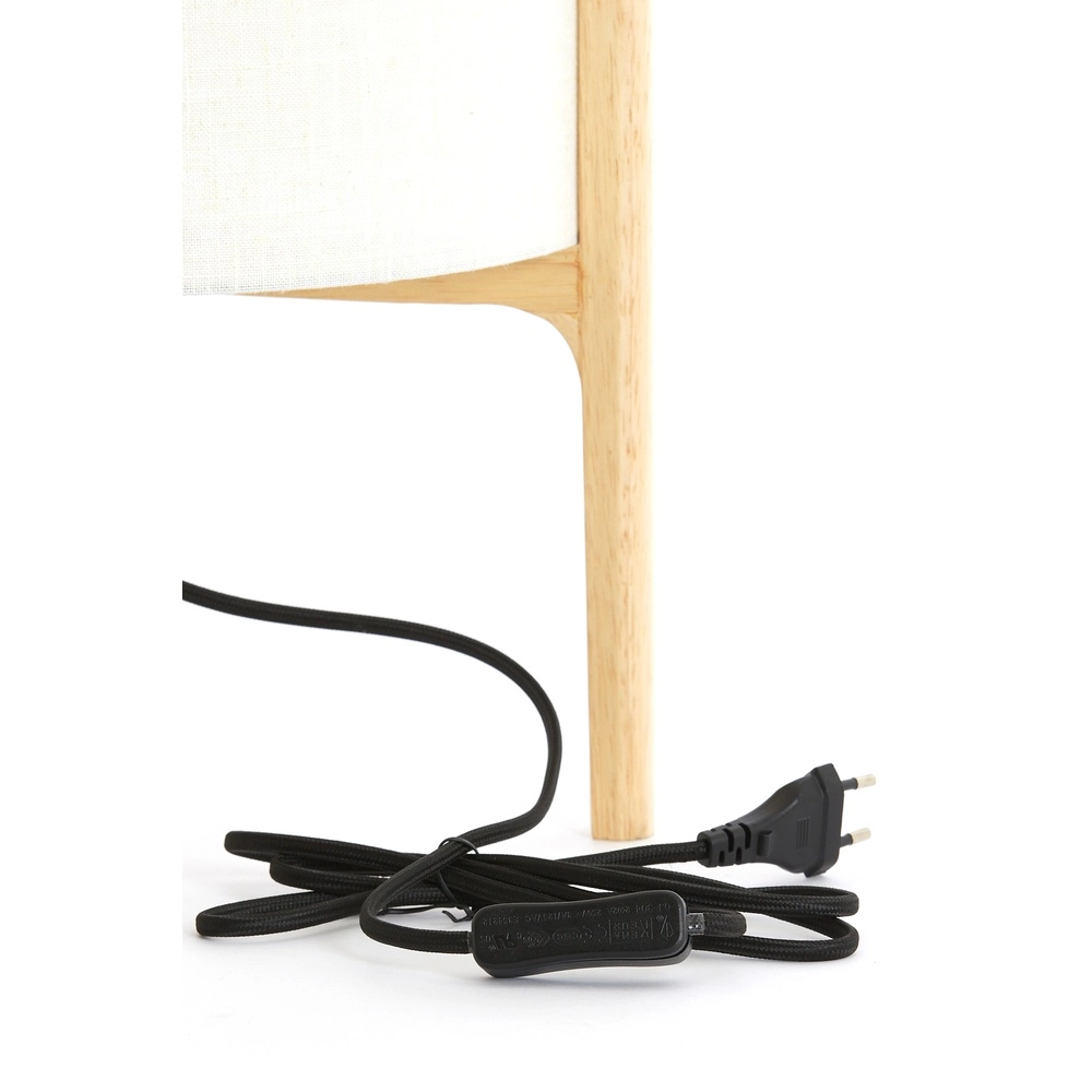 Lampe de table Litto Ø 22cm - aspect bois avec lin naturel Light & Living 8717807792688