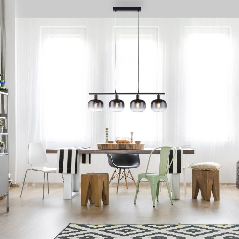 Lampe suspendue noire Zea 4 lumières Just Light 4043689993757