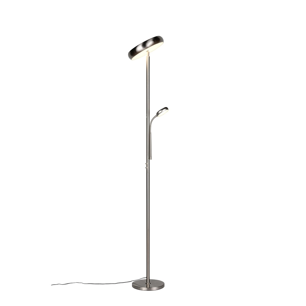 Lampadaire Palermo nickel avec lampe de lecture Trio 4017807641370