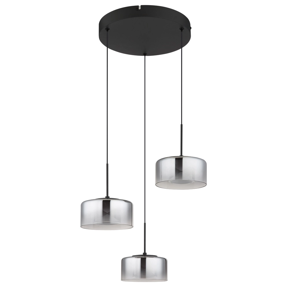 Lampe pendante de conception Belinda Noir à 3 lumières Globo 9007371531318