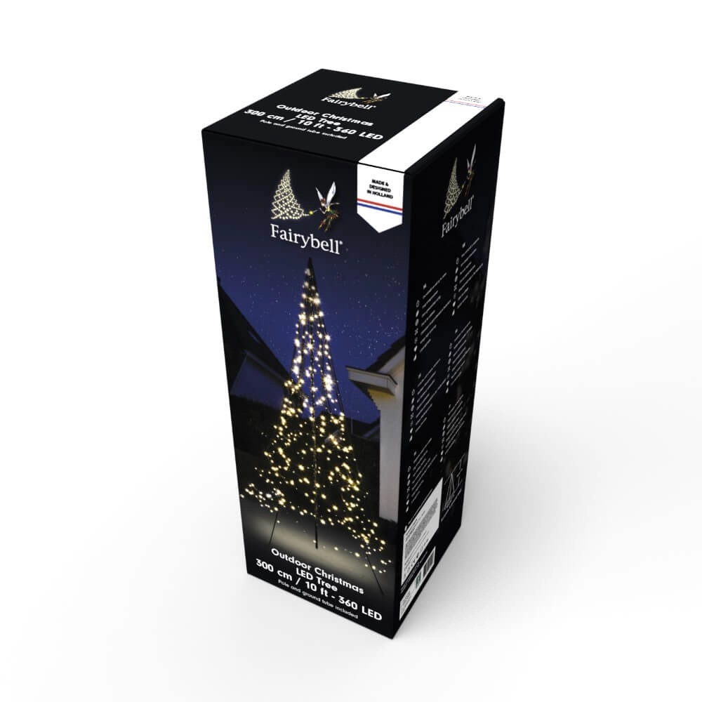 3 meter - 360 Led - Warm White - Incl. Pole Fairybell 8718781474188