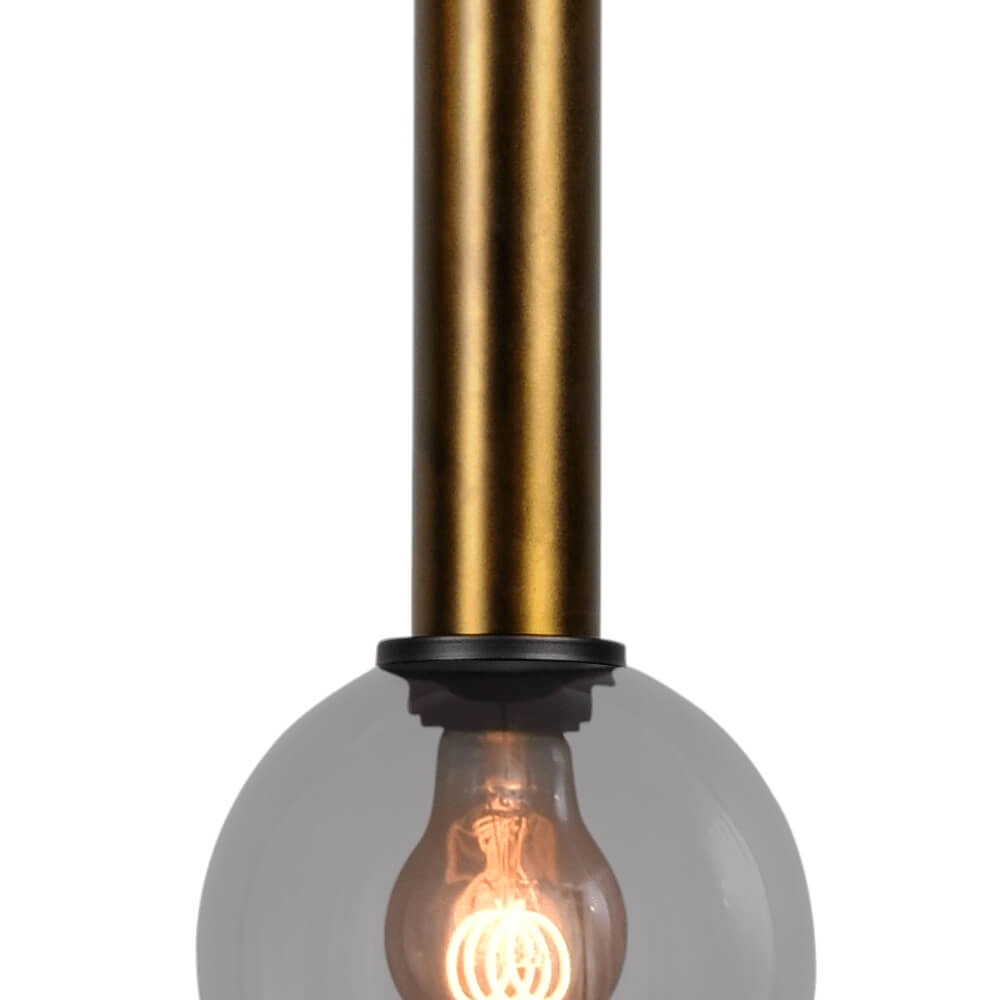 Lampe suspendue Ø 15cm Bella 2 Laiton antique avec verre fumé Masterlight 8718121334073