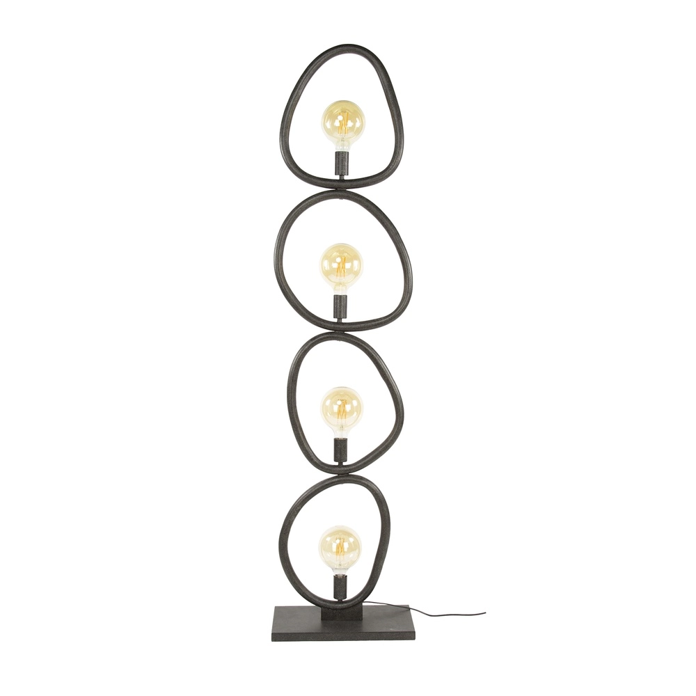Lampe de sol de campagne Pebble Noir arctique - 4x E27 Lyora 8716803511002