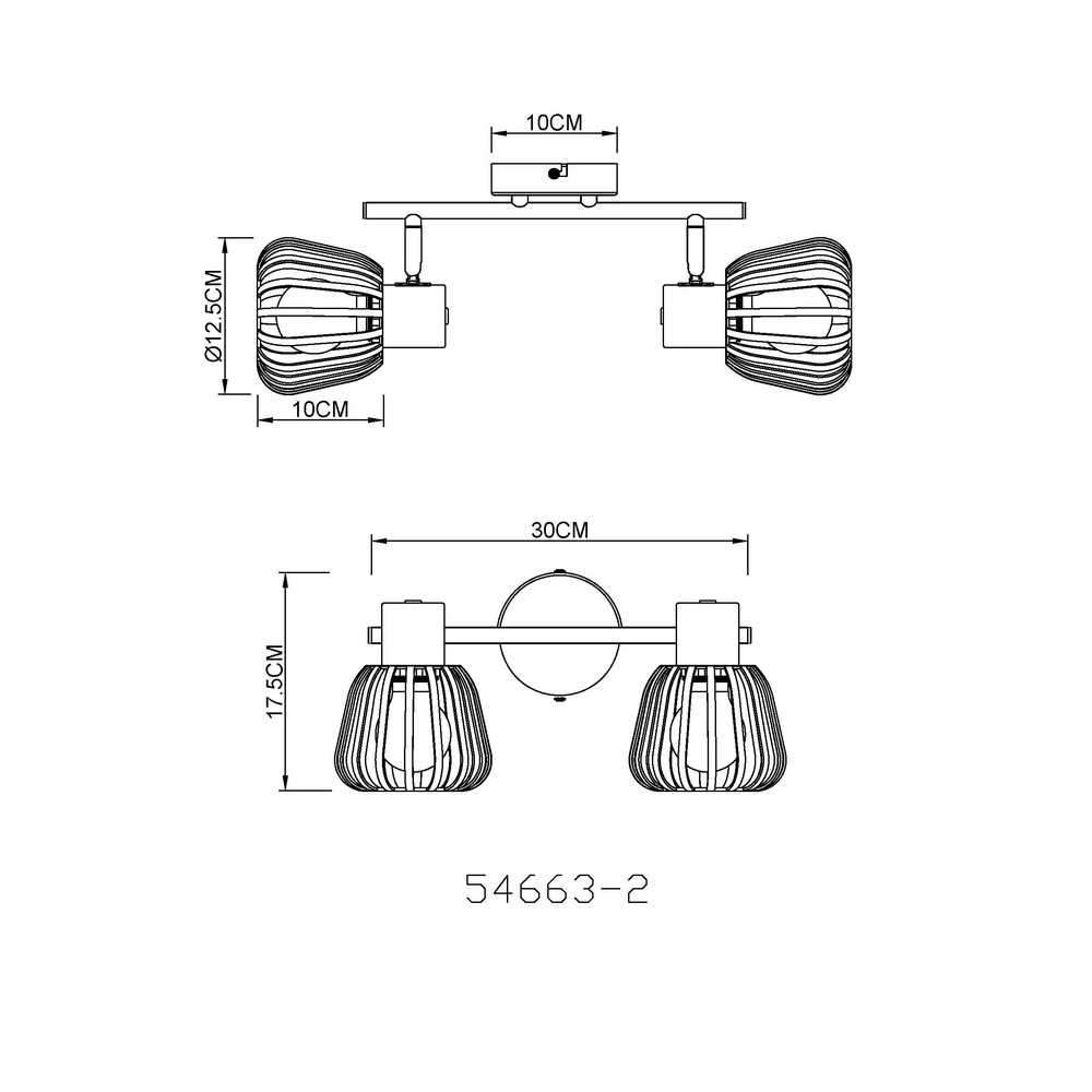 Lampe de plafond Olin 2-café marron clair Globo 9007371586578