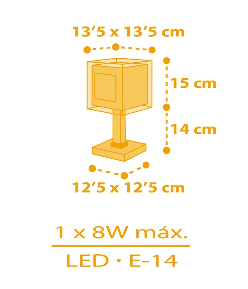 Lampe de table pour chambre d'enfant My Farm jaune avec du blanc Dalber 8420406634012