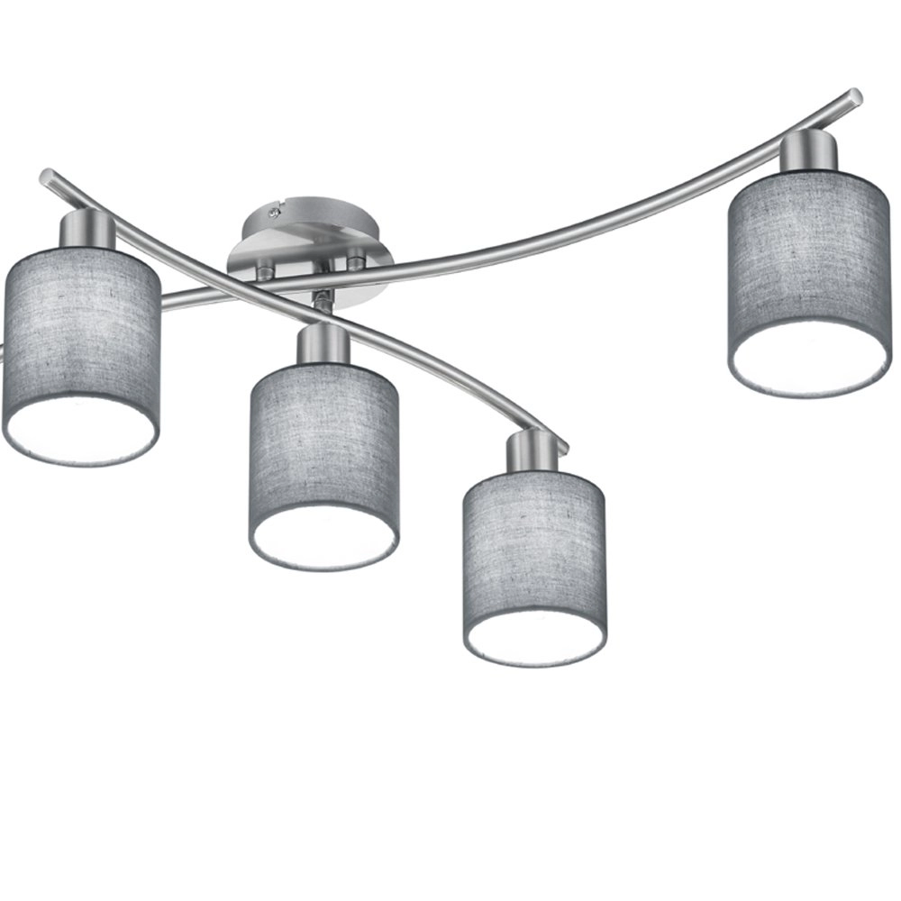 Plafonnier Garda Nickel 5 lumières mat avec anthracite Trio 4017807349221