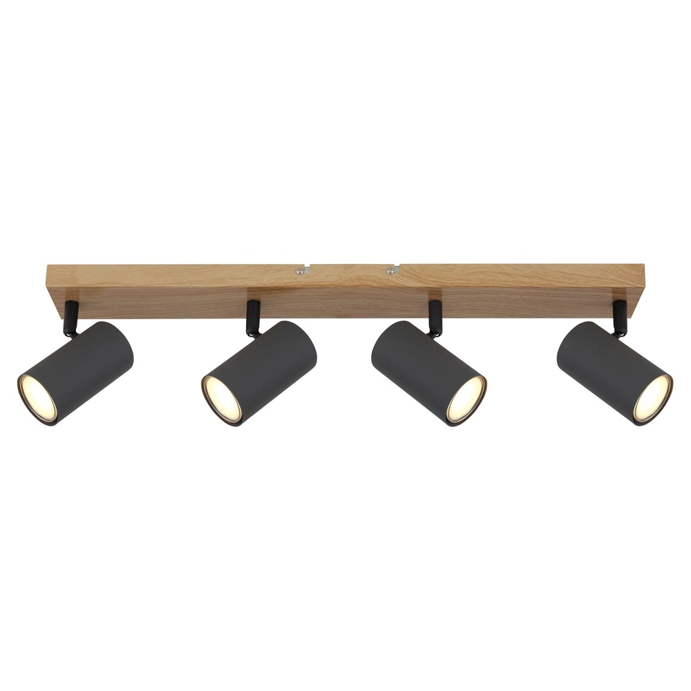 Lampe de plafond à 4 lumières Robby bois Globo 9007371439539