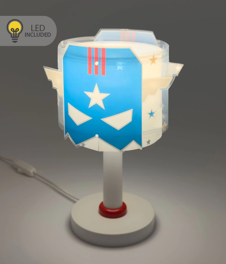 Lampe de table pour chambre d’enfant Hero lueur bleue dans l’obscurité Dalber 8420406002354