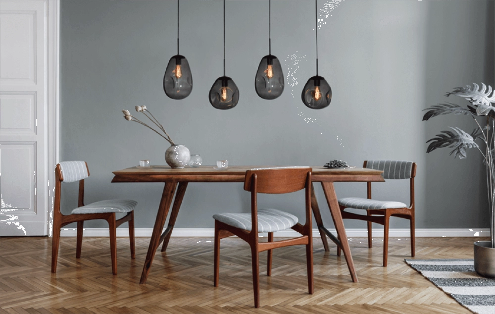 Lampe suspendue Lava 4x verre à fumée Masterlight 8718121286150