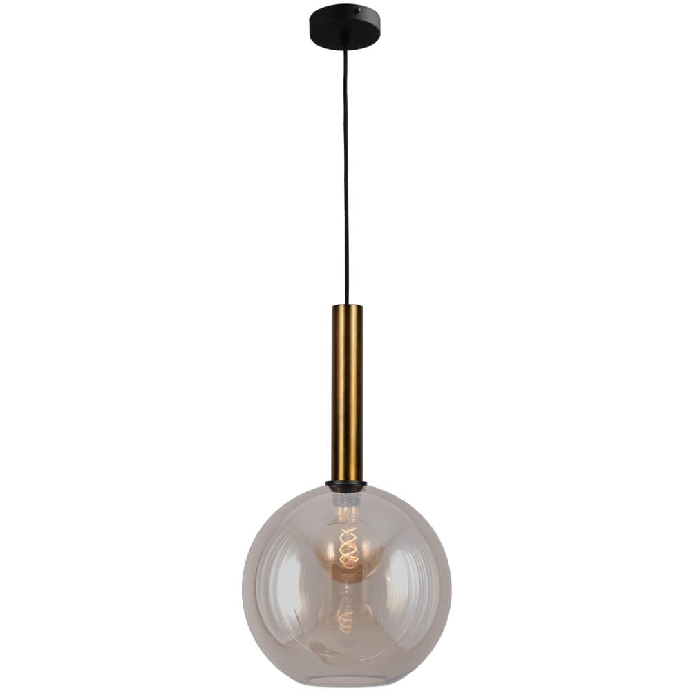 Lampe suspendue Ø 30cm Bella 2 Laiton antique avec verre doré Lampe suspendue Ø 30cm Bella 2 Laiton antique avec verre doré