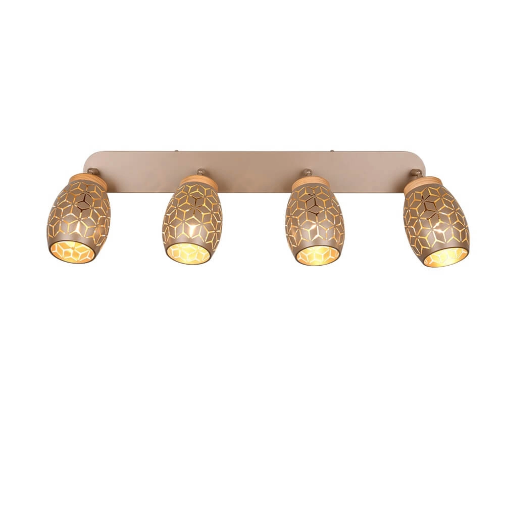 Spot apparent à 4 lumières Bidar brun café Trio 4017807640717