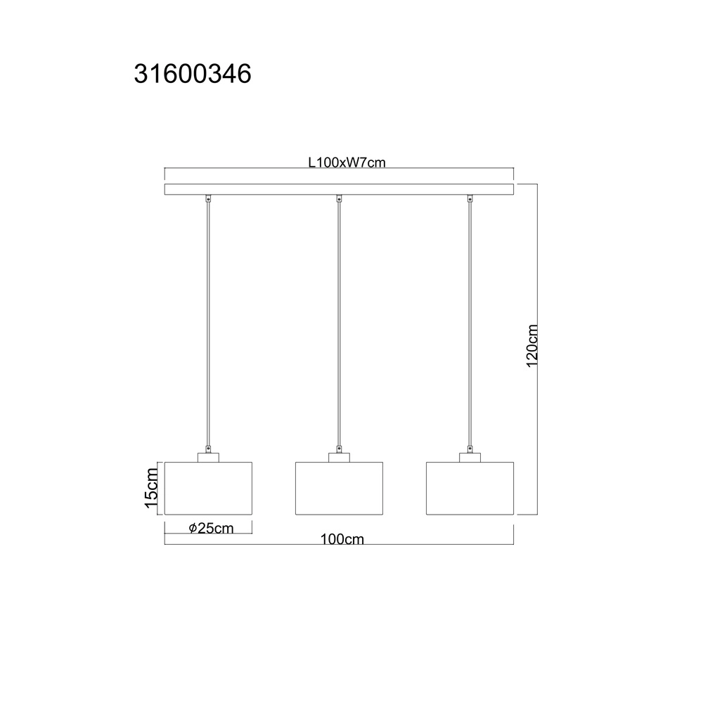 Lampe pendante de conception Jule 3-lumière Globo 9007371589333